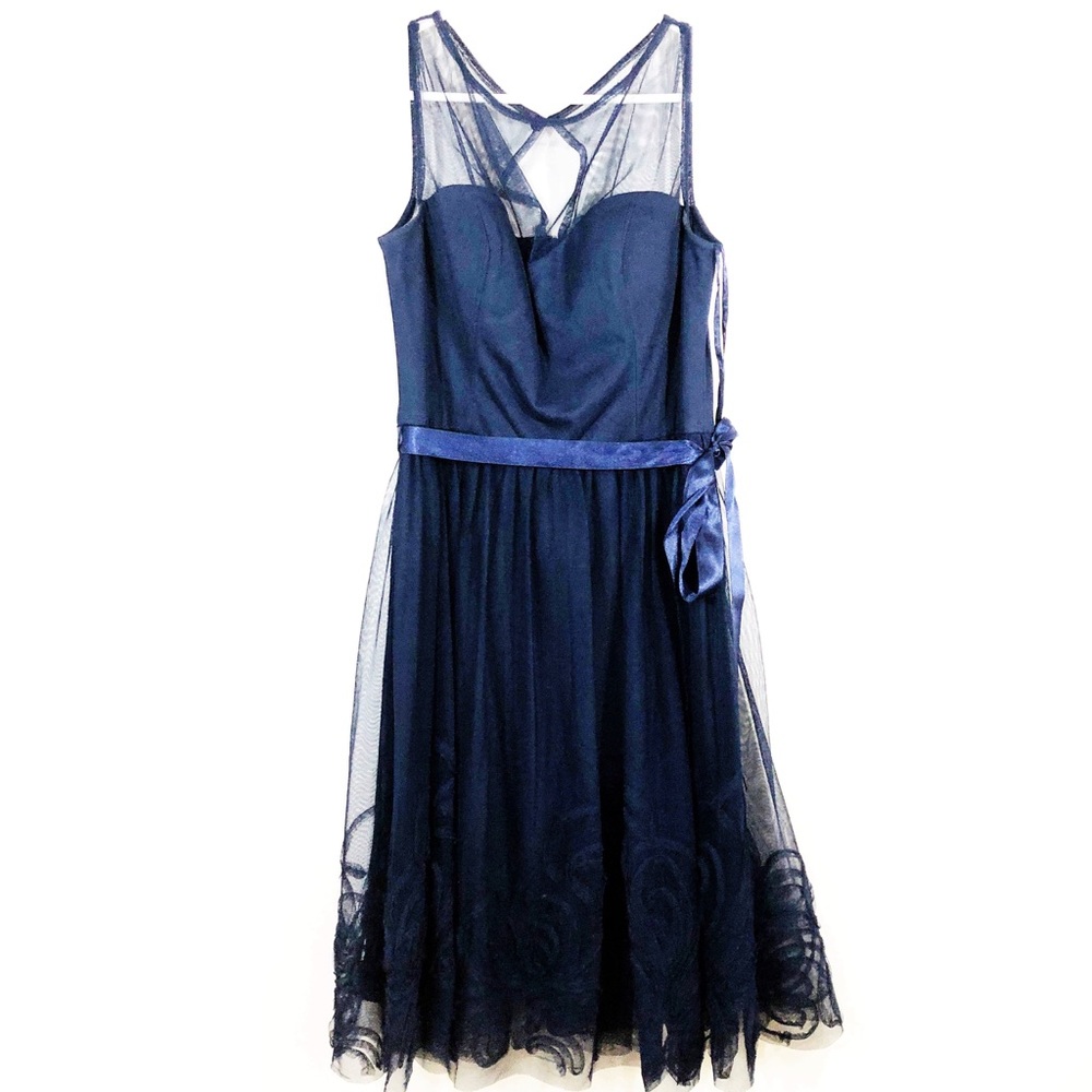 ELIZA J SLEEVELESS ILLUSION NECKLINE DRESS - SZ S - Picture 3 of 7